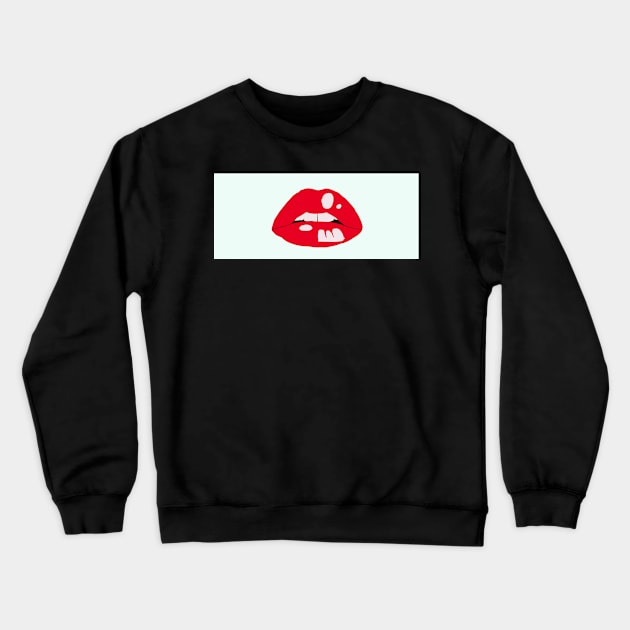 Beauty Lips Mask Crewneck Sweatshirt by TisoBotato